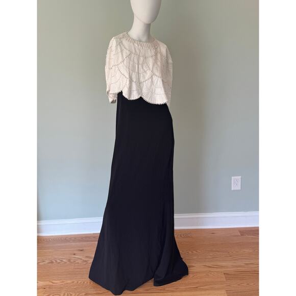 REBA EMBELLISHED CAPE OVERLAY GOWN. Size 8 - Picture 8 of 11